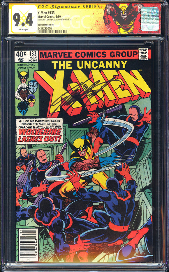 X-Men #133 CGC 9.4 (1980) Signed by Chris Claremont! NEWSSTAND!