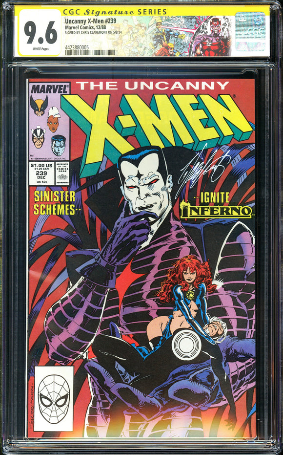X-Men #239 CGC 9.6 (1988) Signed by Claremont! 1st Mr Sinister Cover!