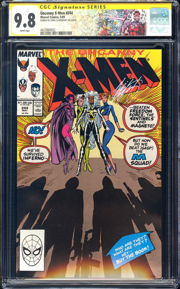 X-Men #244 CGC 9.8 (1989) Signed by Claremont! 1st App of Jubilee!