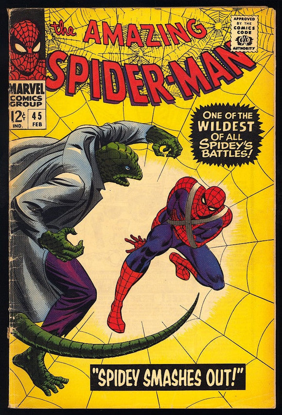 Amazing Spider-Man #45 Marvel 1967 (VG+) 3rd App of the Lizard!