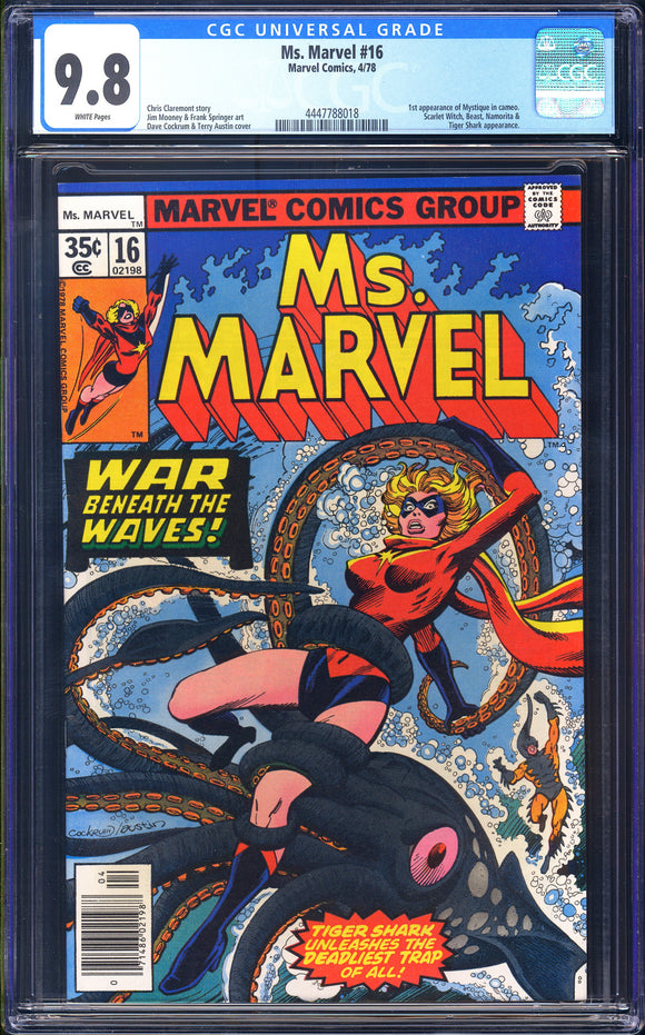 Ms. Marvel #16 CGC 9.8 (1978) 1st Cameo Appearance of Mystique!