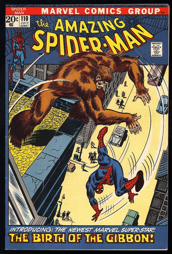 Amazing Spider-Man #110 Marvel 1972 (VF) 1st App of Gibbon!