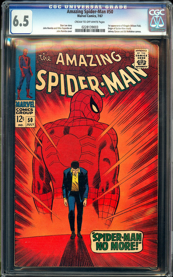 Amazing Spider-Man #50 CGC 6.5 (1967) 1st App of Kingpin (Wilson Fisk)