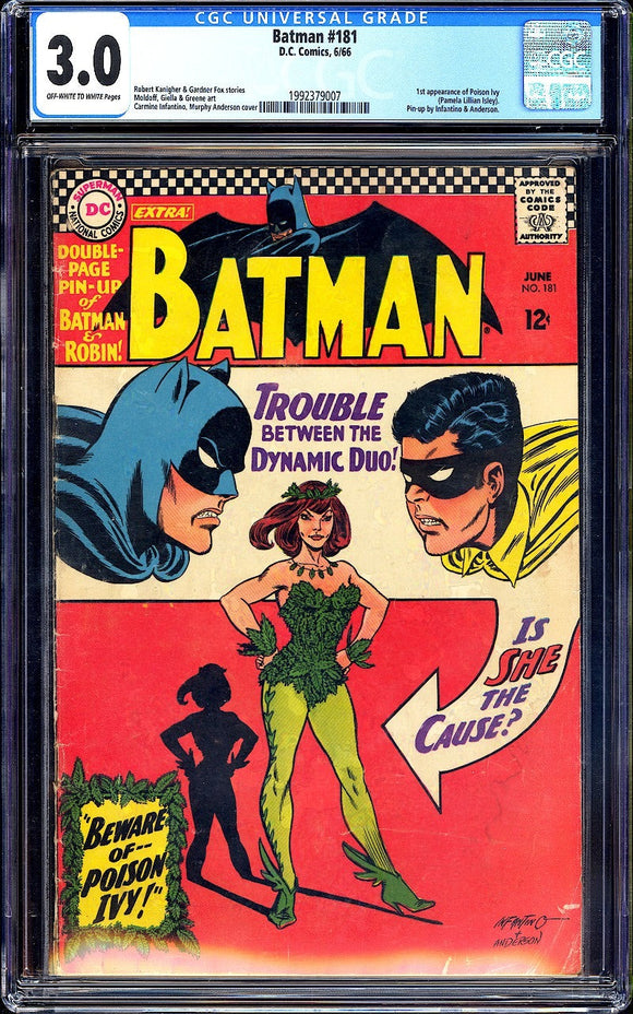 Batman #181 CGC 3.0 (1966) 1st Appearance of Poison Ivy! DC Comics