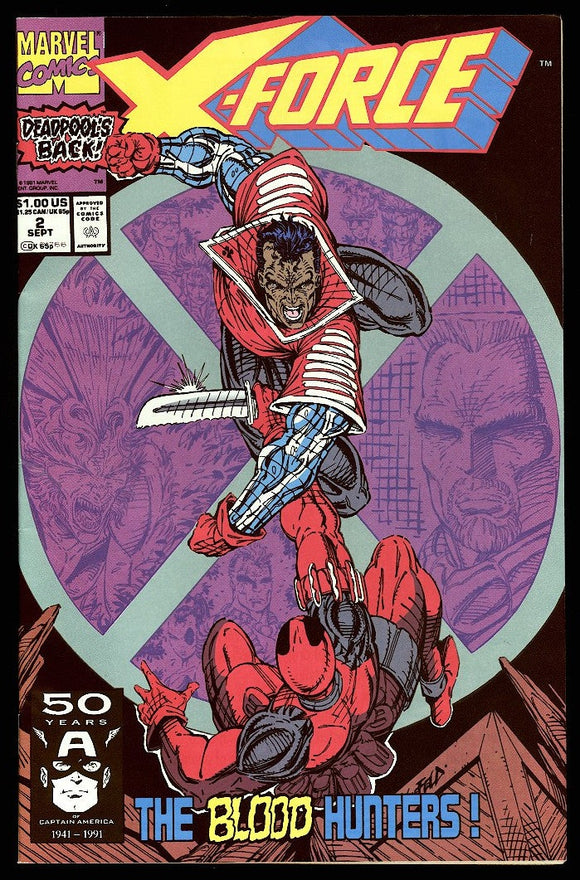 X-Force #2 Marvel 1991 (VF+) 2nd Appearance of Deadpool!