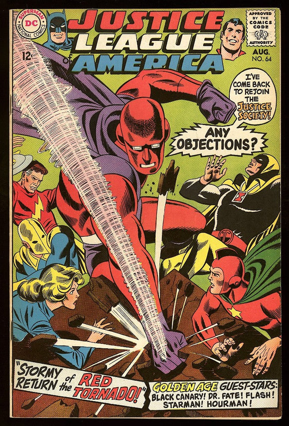 Justice League of America #64 DC 1968 (VF+) 1st SA Tornado!