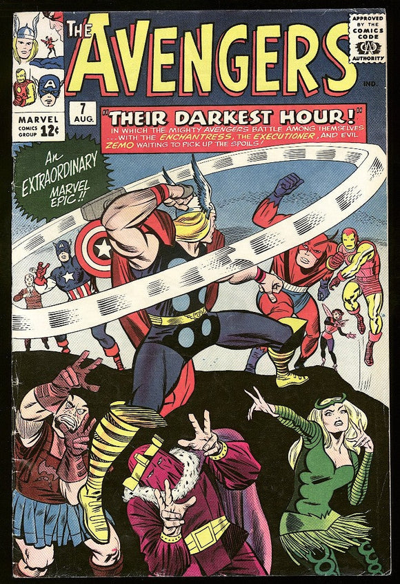 Avengers #7 Marvel Comics 1964 (FN+) Classic Thor Cover! Kirby!