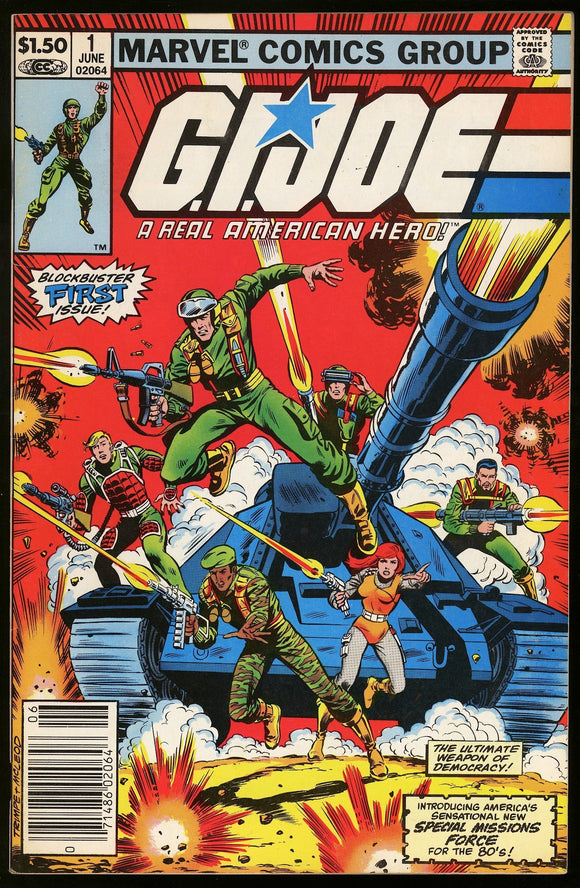 G.I. Joe A Real American Hero #1 1982 (VF/NM) 1st Team App! NEWSSTAND!