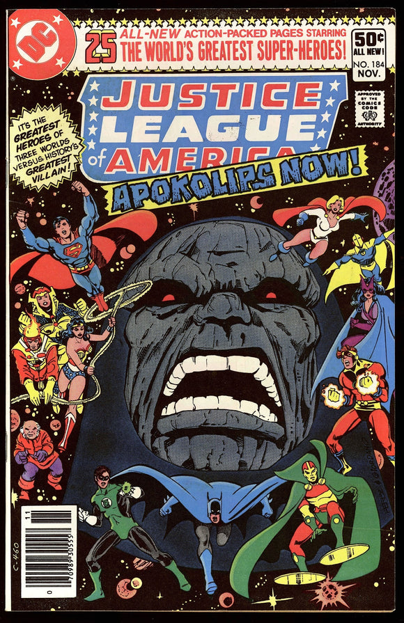 Justice League of America #184 DC 1980 (VF/NM) Darkseid! NEWSSTAND!