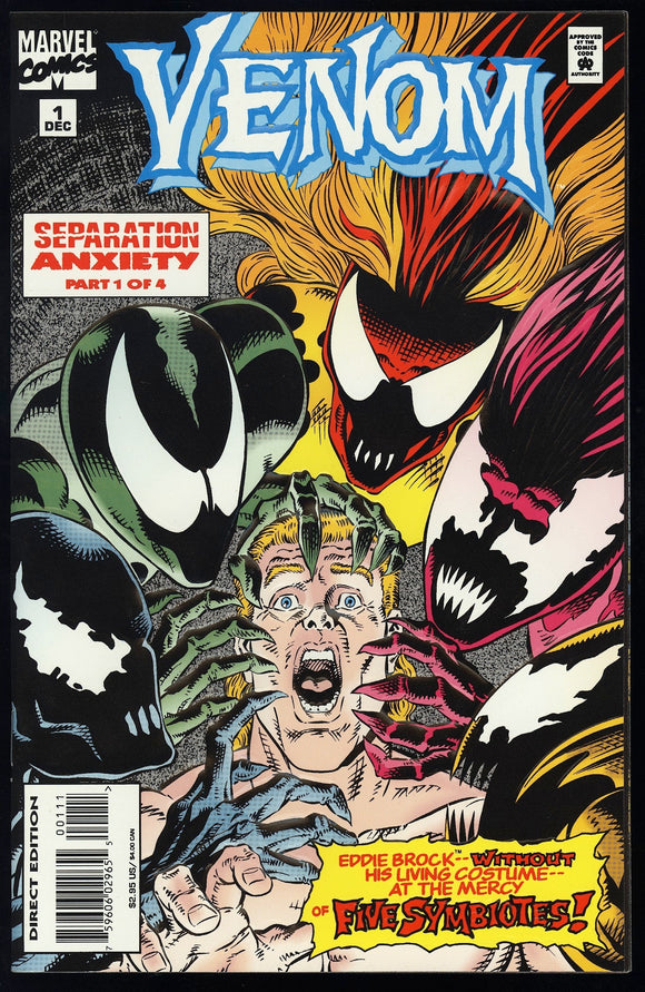 Venom Separation Anxiety #1 Marvel 1994 (NM+) Embossed Cover!