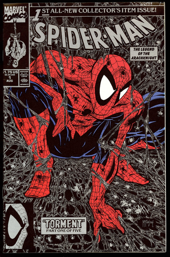 Spider-Man #1 Marvel 1990 (NM) McFarlane Cover! Silver Foil