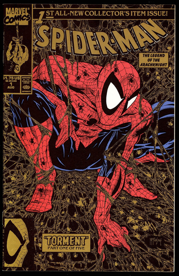 Spider-Man #1 Marvel 1990 (NM+) McFarlane Cover! Gold Foil