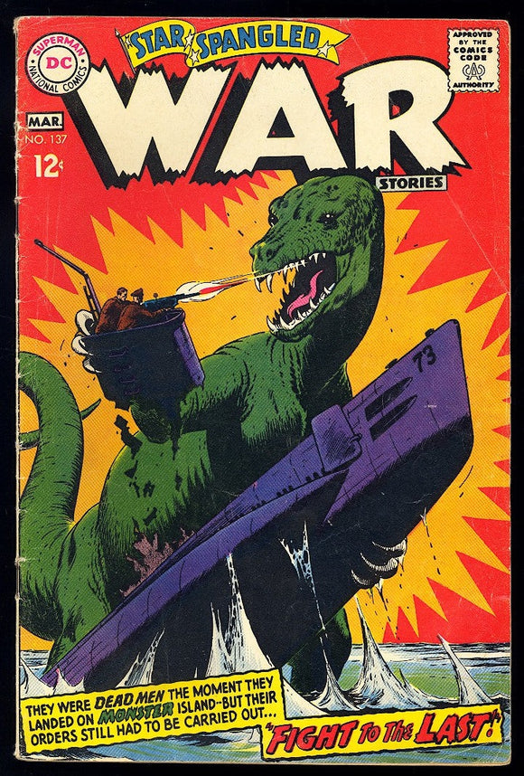 Star Spangled War Stories #137 DC 1968 (G/VG) Russ Heath Dino Cover!