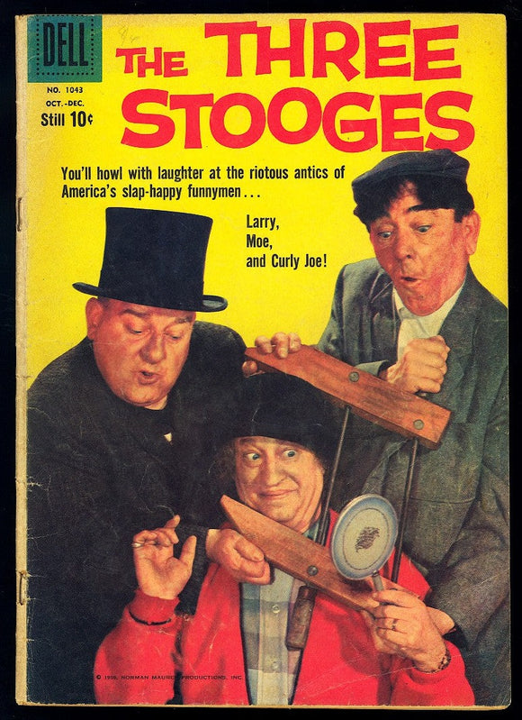 The Three Stooges #1 Four Colours #1043 Dell 1959 (VG+) Photo Cover!