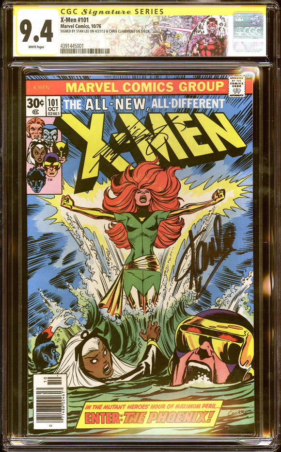 X-Men #101 CGC 9.4 (1976) Signed by Stan Lee & Claremont! 1st Phoenix!
