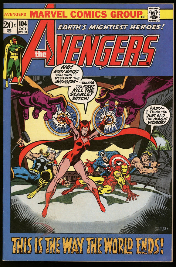 Avengers #104 Marvel 1972 (FN/VF) Sentinels App! Scarlet Witch!