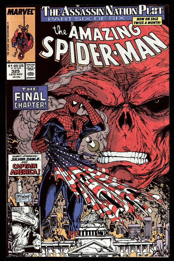 Amazing Spider-Man #325 Marvel 1989 (NM) Classic Red Skull Cover!