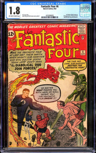 Fantastic Four #6 CGC 1.8 (1962) 2nd Dr. Doom! 1st Marvel Villain Team-up!