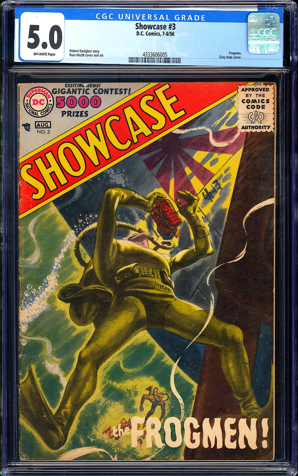 Showcase #3 CGC 5.0 (1956) Pre-Dates The Flash! Grey Tone Cover!