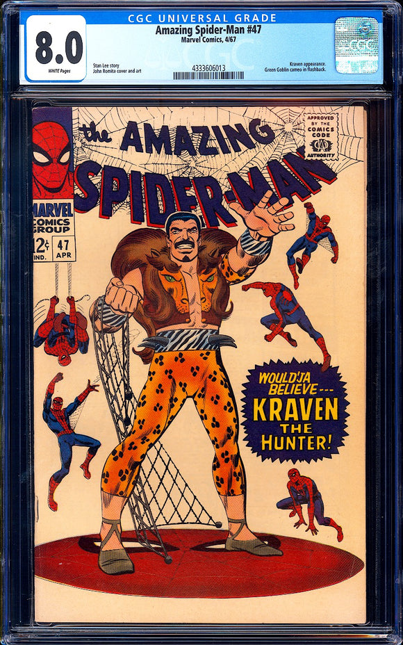 Amazing Spider-Man #47 CGC 8.0 (1967) Kraven App! Green Goblin Cameo!