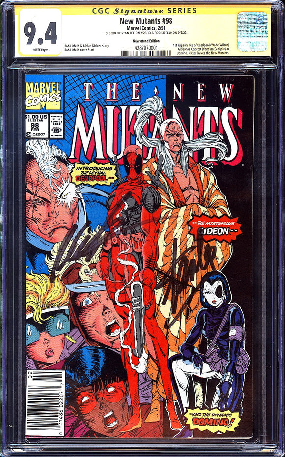 New Mutants #98 CGC 9.4 (1991) Signed by Stan Lee & Rob Liefeld!