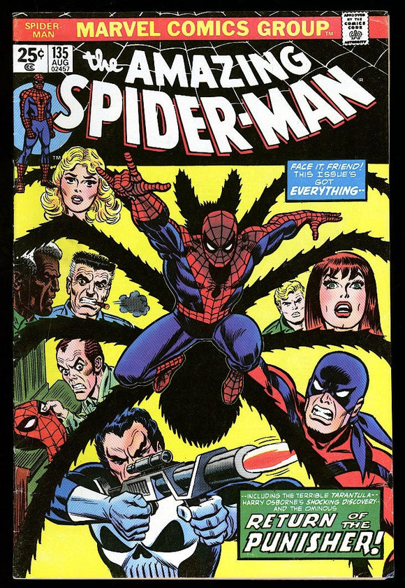 Amazing Spider-Man #135 Marvel 1974 (FN+) 2nd App of the Punisher!