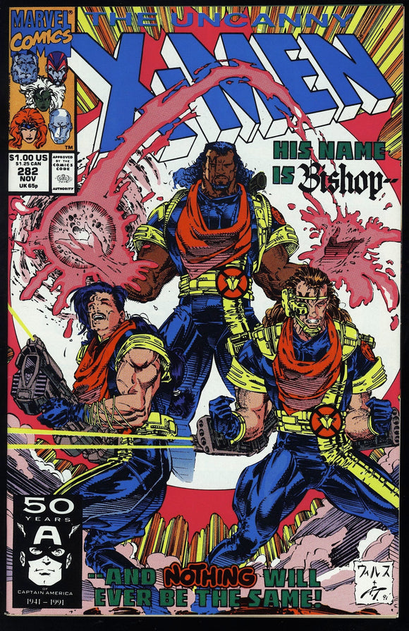 Uncanny X-Men #282 Marvel 1991 (NM-) 1st Cameo Appearance of Bishop!
