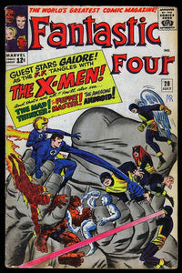 Fantastic Four #28 Marvel Comics 1964 (VG-) 1st X-Men Crossover!