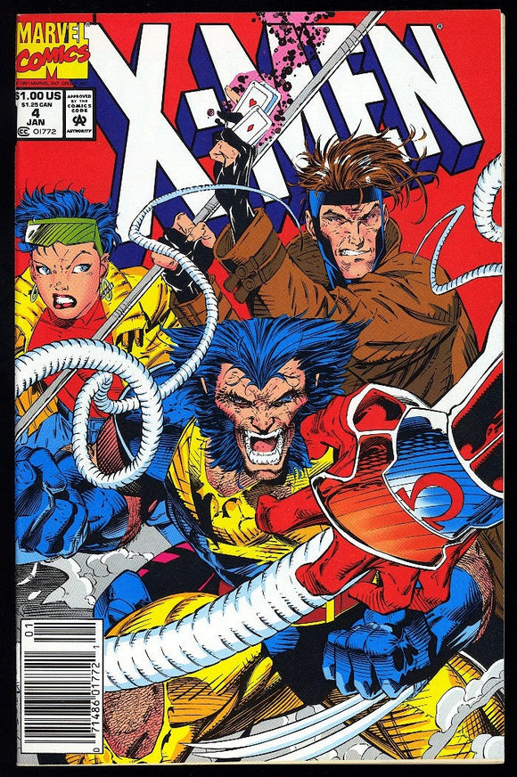 X-Men #4 Marvel Comics 1991 (NM) 1st App of Omega Red! NEWSSTAND!