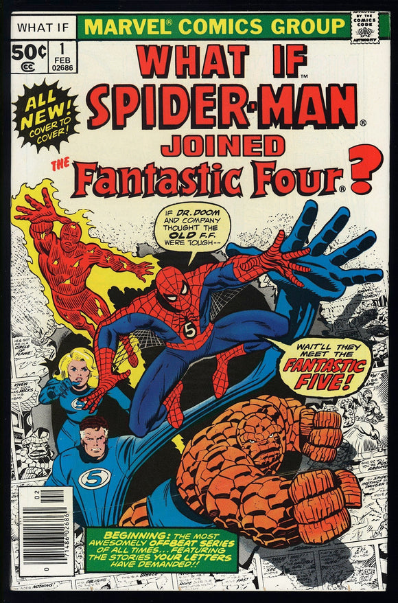 What If #1 Marvel 1977 (NM-) Spider-Man Joined The Fantastic Four?