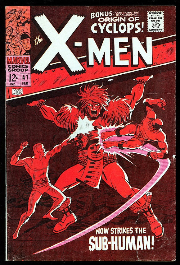 X-Men #41 Marvel 1968 (VG+) 1st App of Grotesk! Origin of Cyclops!