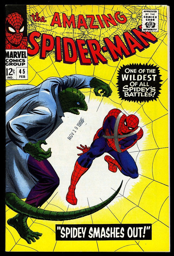 Amazing Spider-Man #45 Marvel 1966 (VF-) 3rd App of the Lizard!