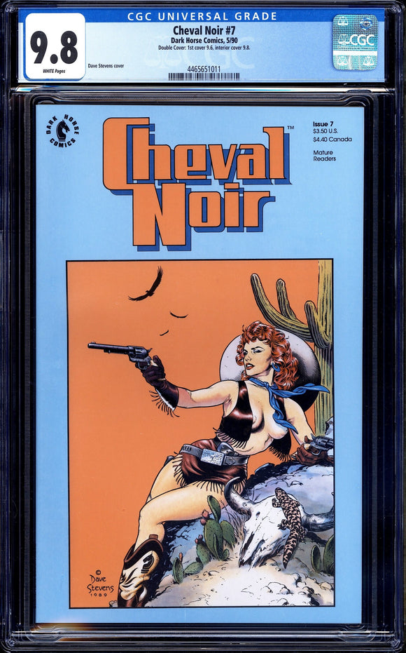 Cheval Noir #7 CGC 9.8 (1990) RARE Double Cover! Dave Stevens GGA!