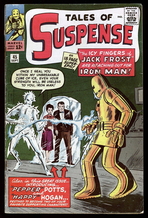 Tales of Suspense #45 Marvel 1965 (VG-) 1st Happy Hogan & Pepper Potts!