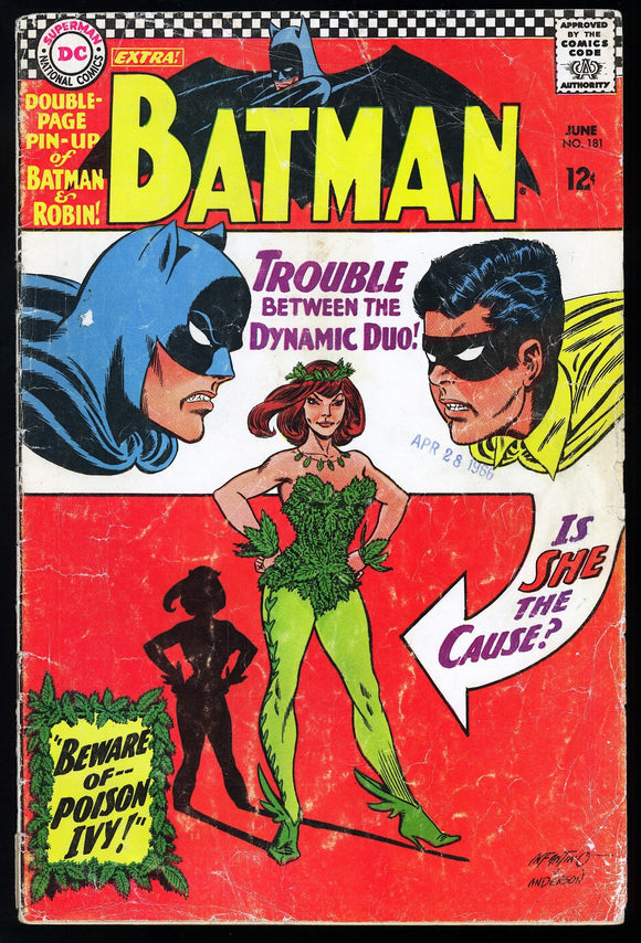 Batman #181 DC Comics 1966 (GD+) 1st App of Poison Ivy!