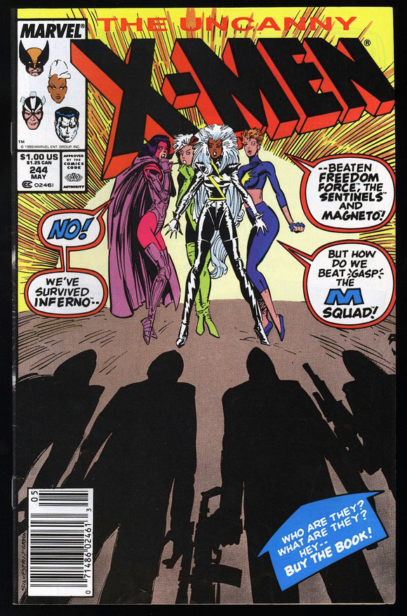 Uncanny X-Men #244 Marvel 1989 (VF+) 1st App Jubilee! NEWSSTAND!