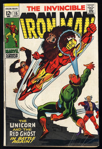 Iron Man #15 Marvel 1969 (FN-) 1st Alex Nevsky! Last 12 Cent Issue!