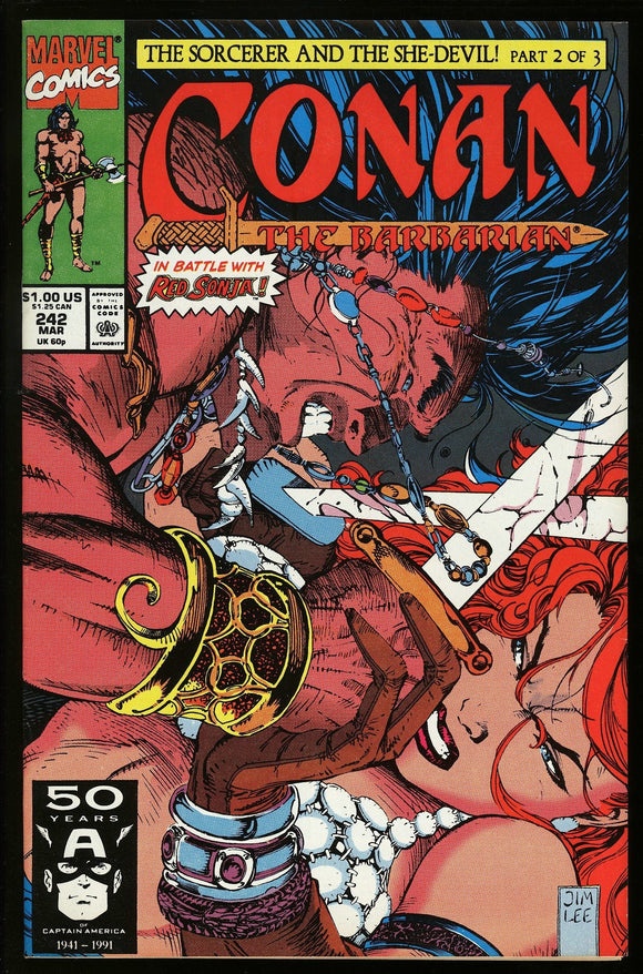 Conan the Barbarian #242 Marvel 1991 (NM) Jim Lee Cover Art!