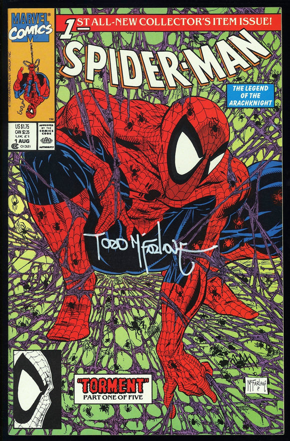 Spider-Man #1 Marvel 1990 (NM-) Signed by Todd McFarlane! No COA