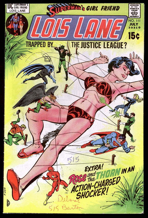 Superman's Girlfriend Lois Lane #111 DC 1971 (FN+) Bondage Cover!