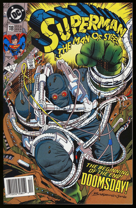 Superman Man of Steel #18 DC 1992 (NM+) 1st Doomsday! NEWSSTAND!