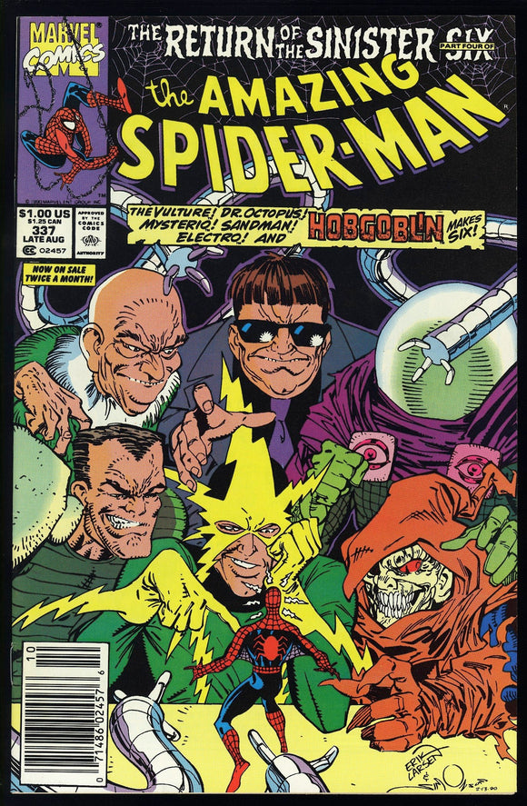 Amazing Spider-Man #337 1990 (NM) 1st New Sinister Six! NEWSSTAND!