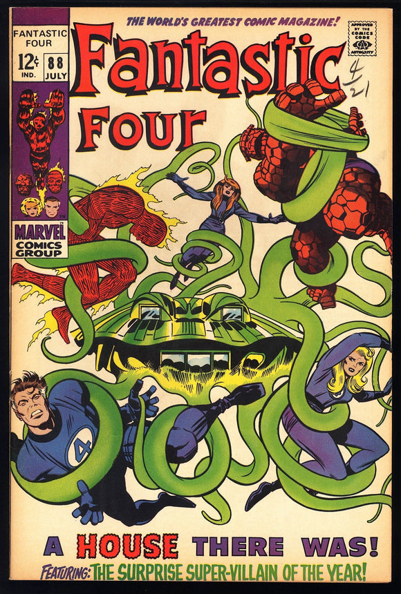 Fantastic Four #88 Marvel 1969 (VF+) Mole Man App! Jack Kirby!