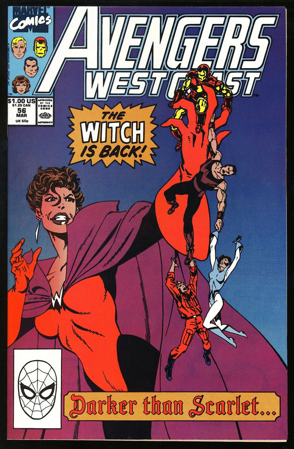 Avengers West Coast #56 Marvel 1990 (NM) 1st App Dark Scarlet Witch!