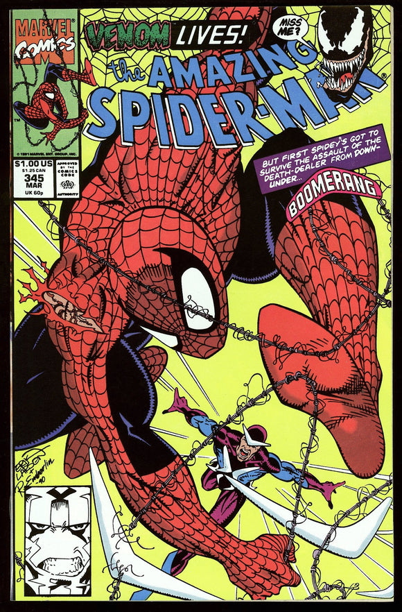 Amazing Spider-Man #345 Marvel 1991 (NM+) 1st Full App Cletus Kasady!