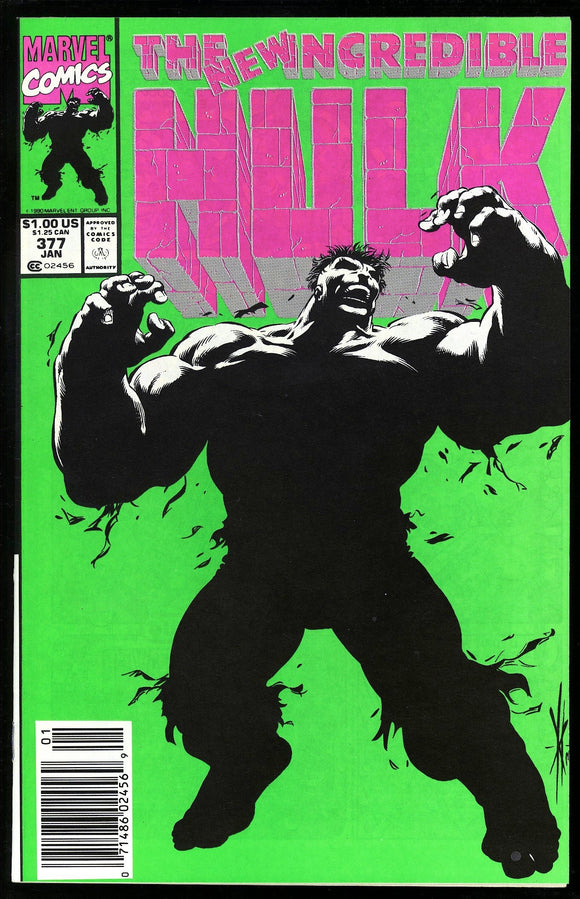 Incredible Hulk #377 Marvel 1990 (NM+) 1st Professor Hulk! NEWSSTAND!