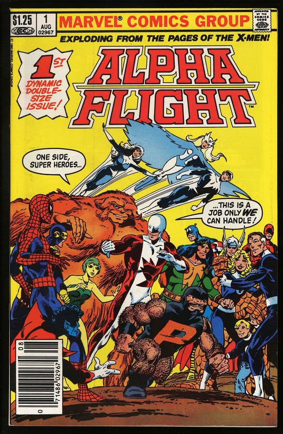 Alpha Flight #1 Marvel 1983 (VF) 1st Puck & Marrina! Canadian Variant!