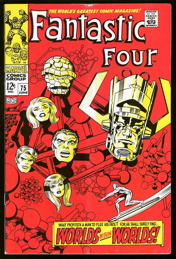 Fantastic Four #75 Marvel 1968 (VG+) Classic Cover! Bottom Staple Pop