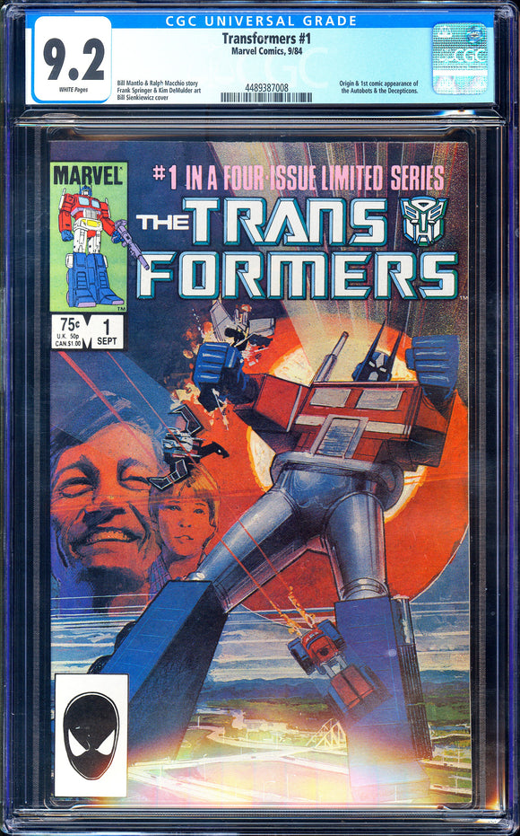 Transformers #1 CGC 9.2 (1984) 1st App of the Autobots & Decepticons!