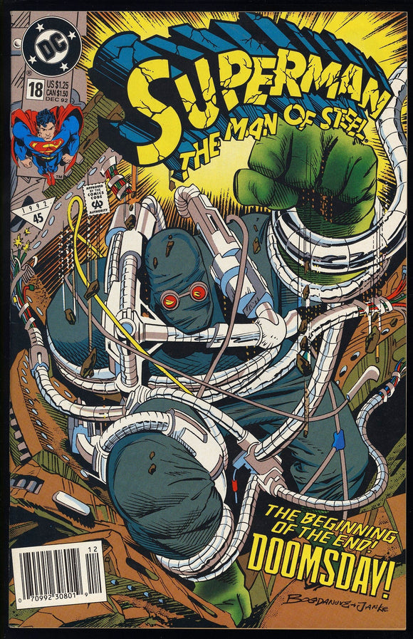 Superman #18 DC 1992 (NM+) 1st Full App of Doomsday! NEWSSTAND!